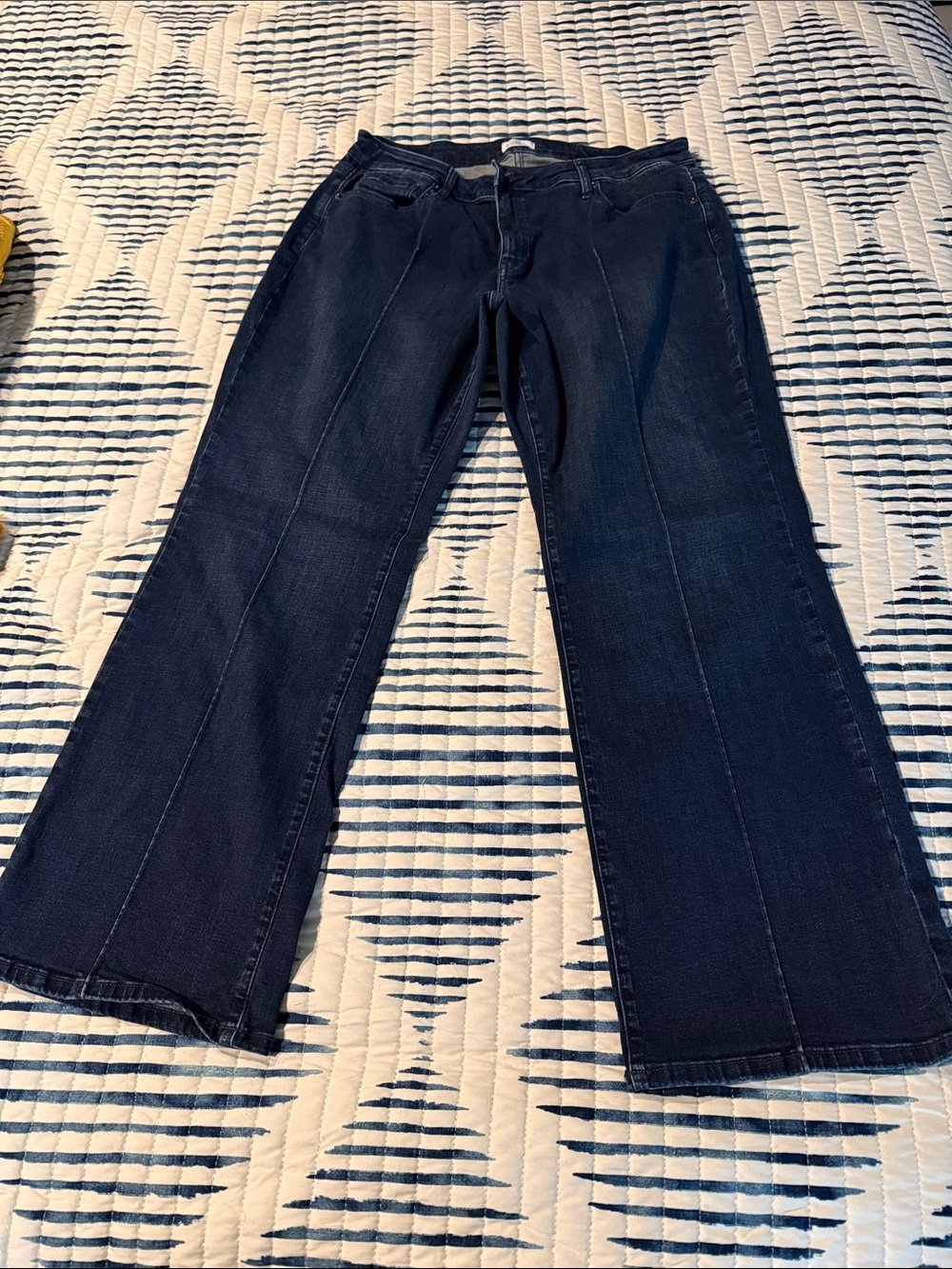 Market & Spruce Dark Blue Wide-Leg High-Rise Jeans